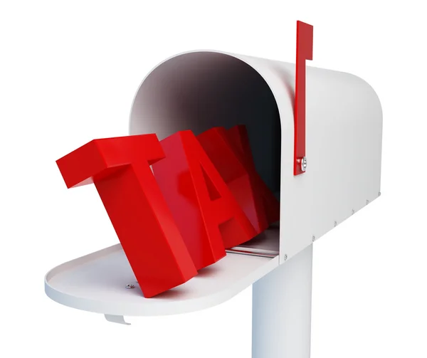 Imposto de caixa postal com correio — Fotografia de Stock