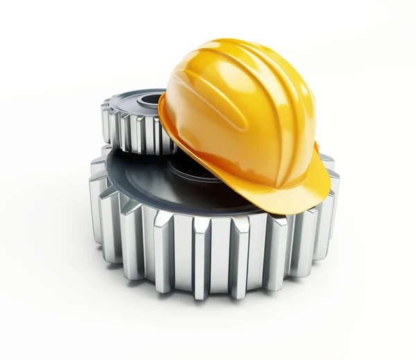 Machine gear construction helmet — Stock Photo, Image