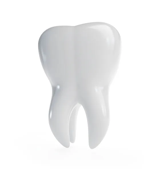 3D-Zahn auf weißem Hintergrund — Stockfoto