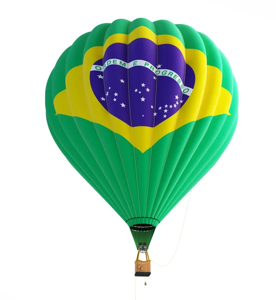 Heißluftballon brasilianische Flagge — Stockfoto