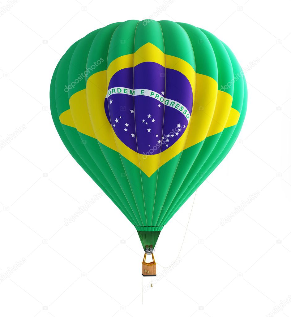 Hot air balloon isolated on a white background