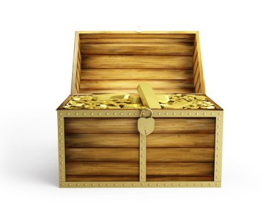 Wooden treasure chest clipart