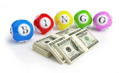 Bingo balls dollars clipart