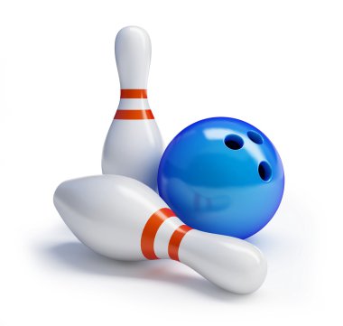 Skittles and bowling ball clipart