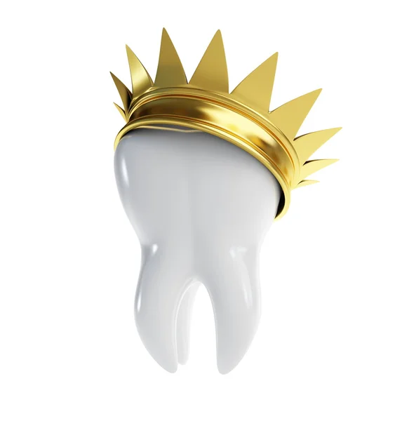 Dente coroa de ouro — Fotografia de Stock