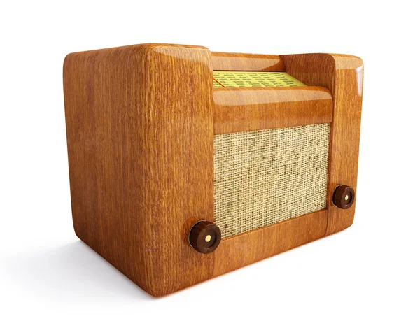 Rádio de madeira velha — Fotografia de Stock
