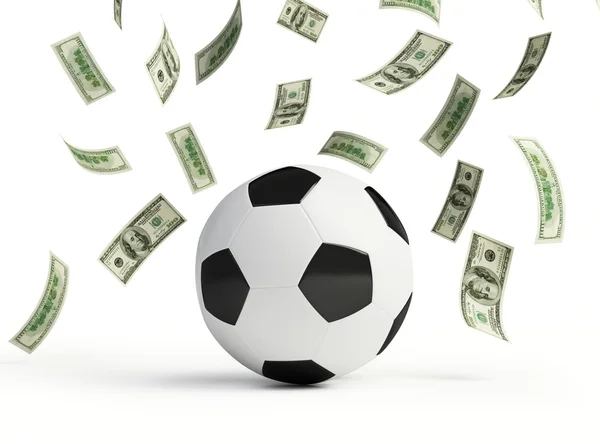 Делать деньги на футболе — стоковое фото