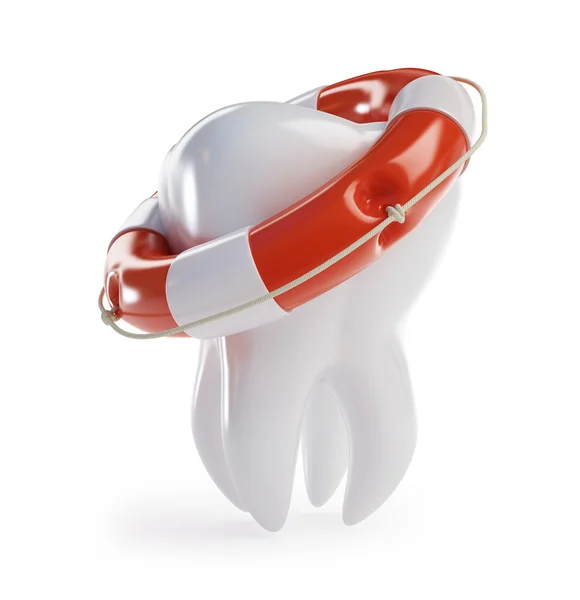 Zahn hilft Rettungsring — Stockfoto