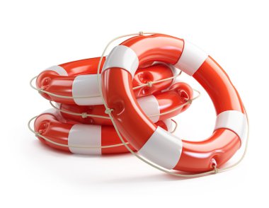 Life Buoy on a white background clipart