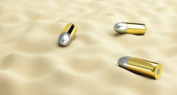 Cartridges op het zand — Stockfoto