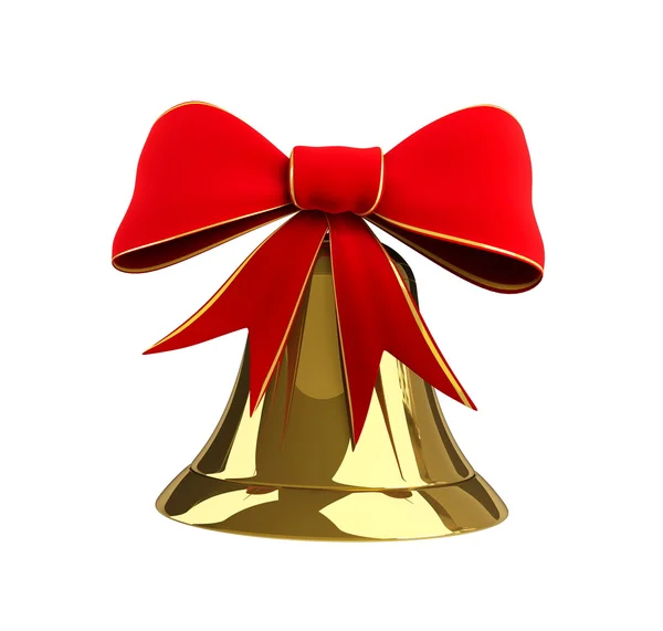 Christmas bell with a bow — Stock Photo, Image
