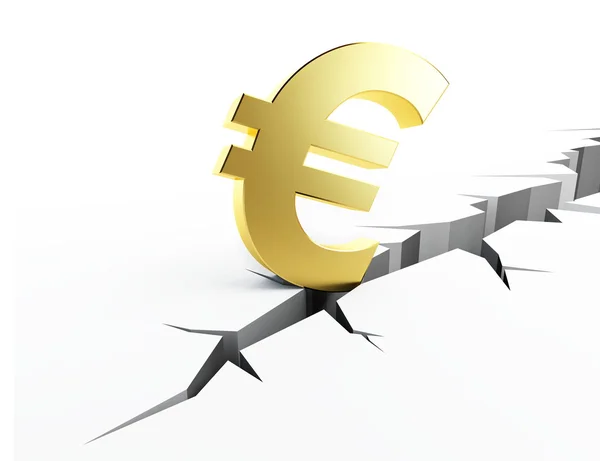 Föld crack euro elszigetelt — Stock Fotó
