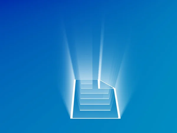 Leuchtendes Symbol des Dokuments auf blauem Hintergrund — Stockfoto