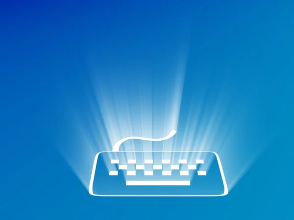 Lichtend symbool van toetsenbord op blauwe achtergrond — Stockfoto