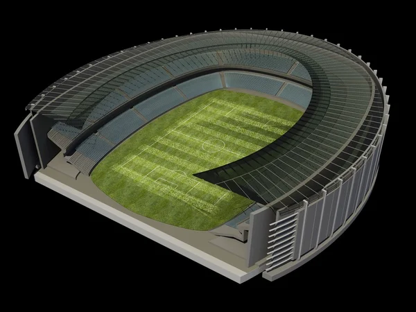 Структура стадиона с футбольным полем — стоковое фото