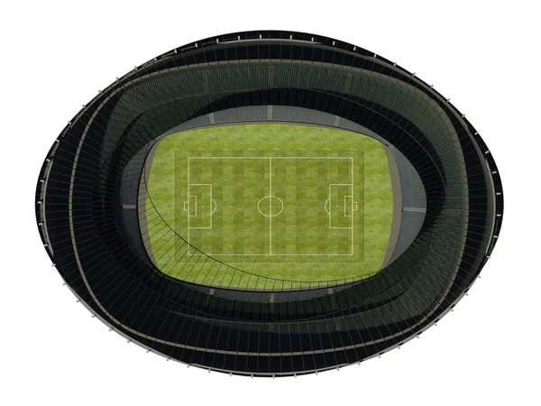 Ολυμπιακό στάδιο με γήπεδο ποδοσφαίρου σε σκούρο φόντο — Φωτογραφία Αρχείου