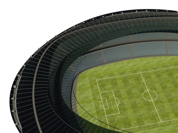 Estádio Olímpico com Campo de Futebol sobre fundo escuro — Fotografia de Stock