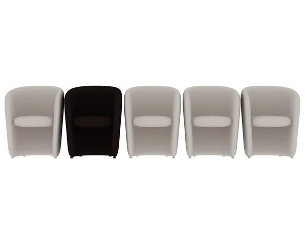 Cadeiras de couro isoladas em fundo branco — Fotografia de Stock