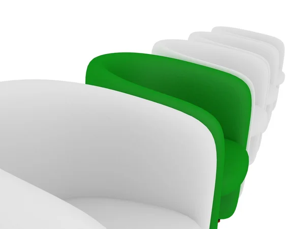Skórzane fotele na białym tle — Zdjęcie stockowe