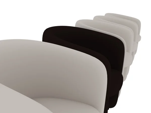 Lederen stoelen geïsoleerd op witte achtergrond — Stockfoto