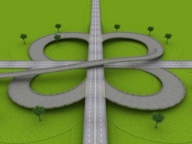 karayolu trafik roundabout yeşil çimenlerin üzerinde