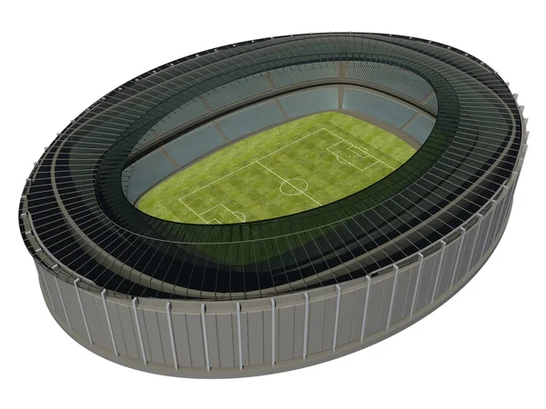 Olympiastadion mit Fußballplatz auf dunklem Hintergrund — Stockfoto