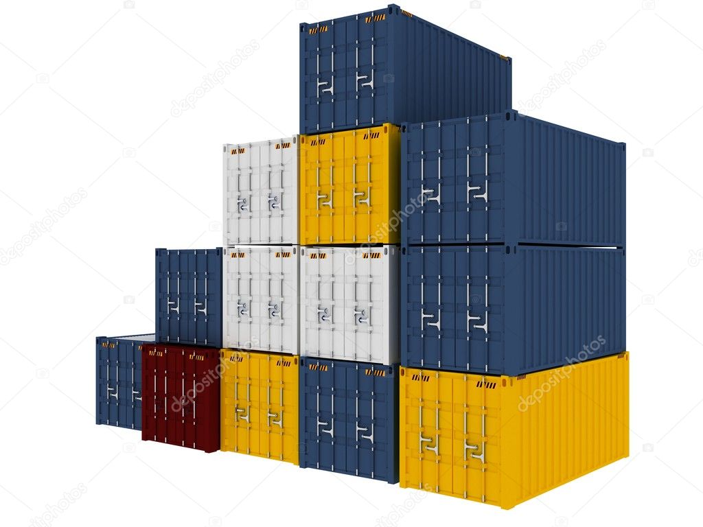 Cargo Containers Isolated on white background