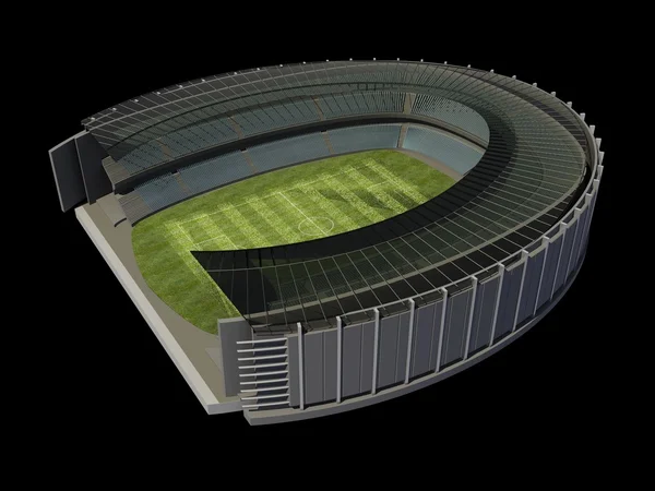 Структура стадиона с футбольным полем — стоковое фото