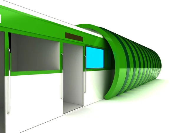 孤立在白色背景上的绿色隧道 — 图库照片