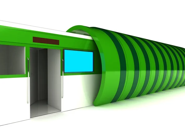 Tunnel vert isolé sur fond blanc — Photo