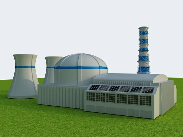 Kärnkraftverk - dator art 3d serie — Stockfoto