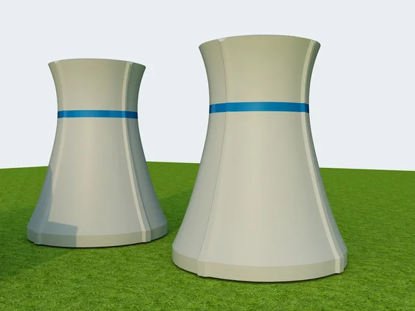 Kernkraftwerk - Computerkunst 3D-Serie — Stockfoto