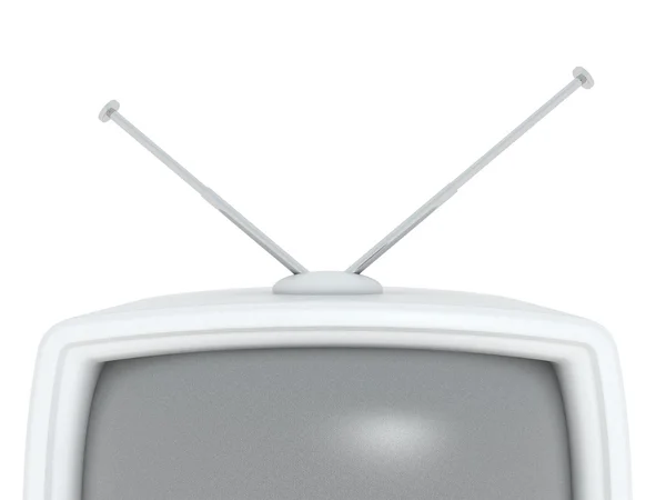 Antiquada TV Branca Isolada em Fundo Branco — Fotografia de Stock