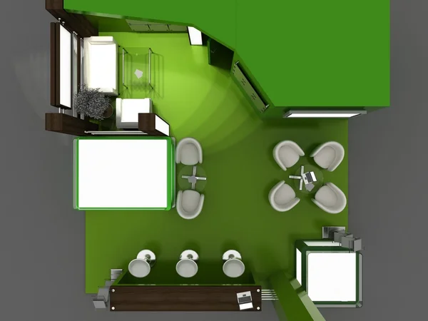 展位室内示例-室内设计系列。3d — 图库照片