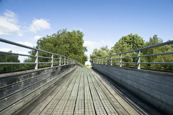 stock image Wooden bridge over river