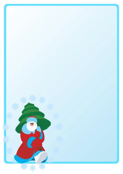 Père Noël avec arbre de Noël. — Image vectorielle
