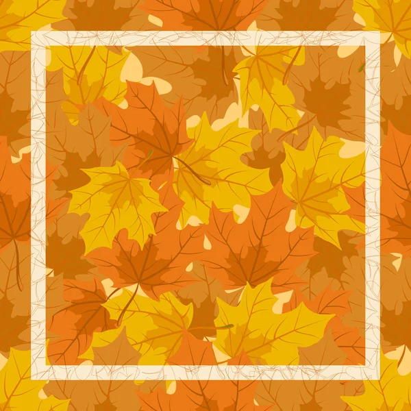 El marco de las hojas de otoño — Vector de stock