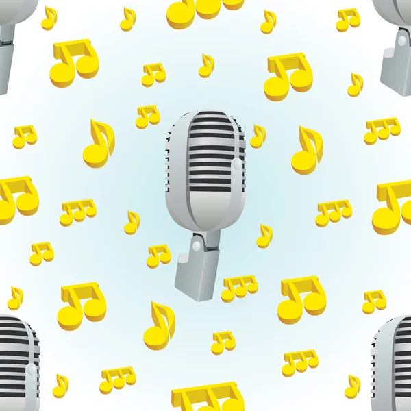 Microphone et musique — Image vectorielle