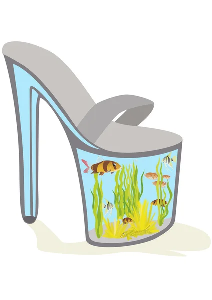 Shoes with aquarium fish — Stock Vector