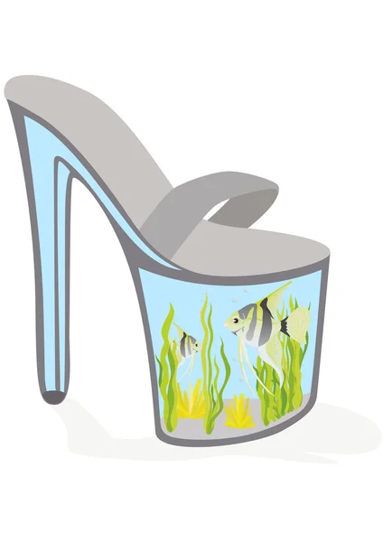 Shoes - an aquarium with fish — Stock Vector