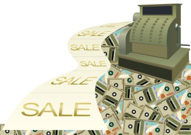 Cash and bank notes clipart