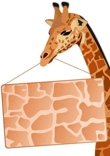 Girafe avec une bannière publicitaire — Image vectorielle