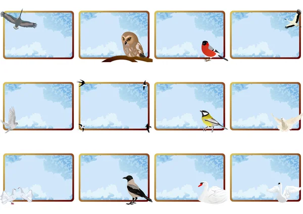 Los pájaros y el cielo — Archivo Imágenes Vectoriales