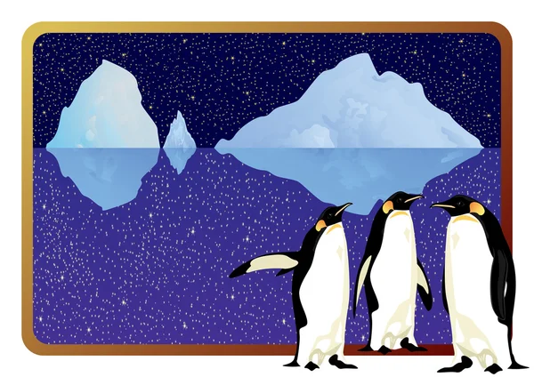 Polární tučňáky — Stockový vektor