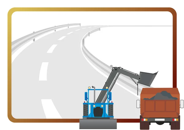 Road-building equipment — Stock Vector