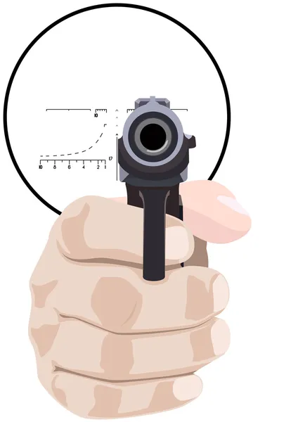 Main avec un pistolet — Image vectorielle