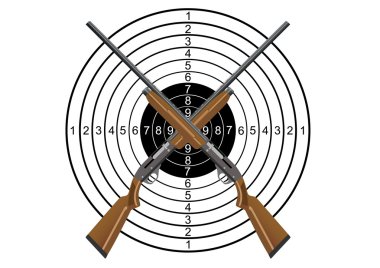 Hunting rifles and target clipart