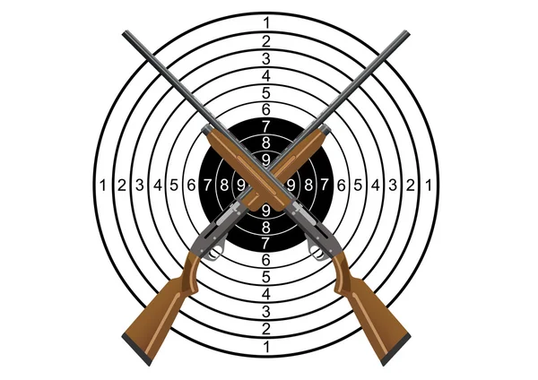 Hunting rifles and target — Stock Vector