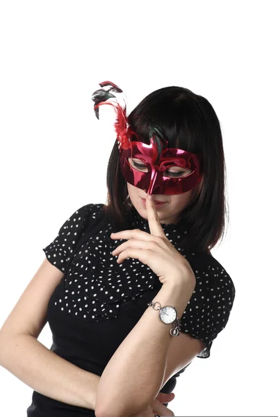 Masked young adult woman — Stock Photo, Image