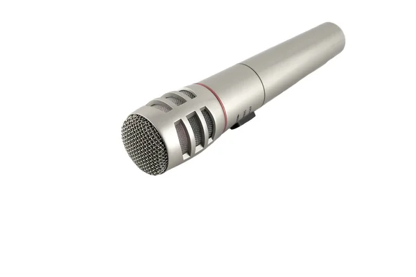 Mikrofon över vita — Stockfoto